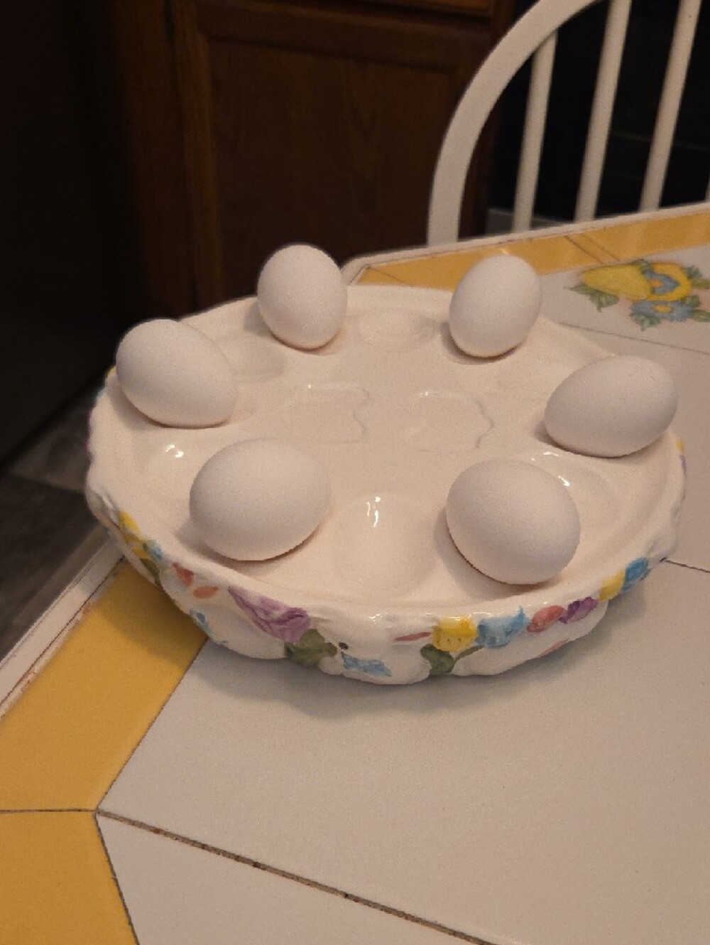 Decorative Ceramic Bunny Plate in Multicolor by